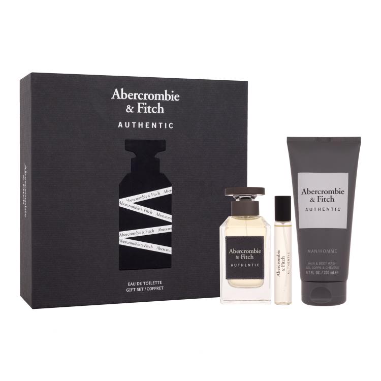 Abercrombie &amp; Fitch Authentic Ajándékcsomagok eau de toilette 100 ml + eau de toilette 15 ml + tusfürdő 200 ml