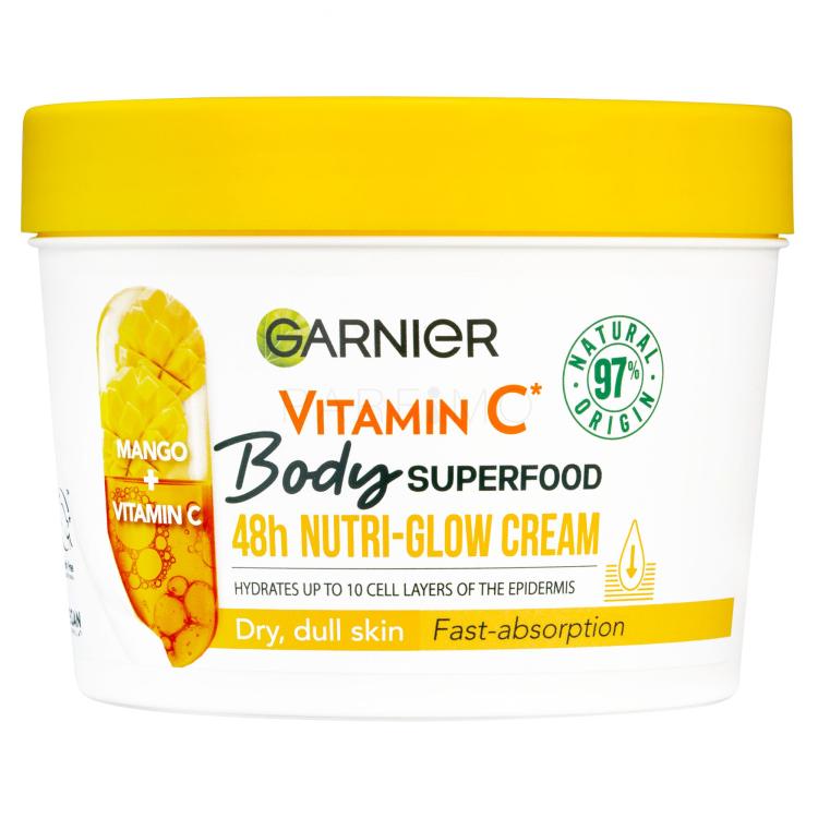 Garnier Body Superfood 48h Nutri-Glow Cream Vitamin C Testápoló krém nőknek 380 ml