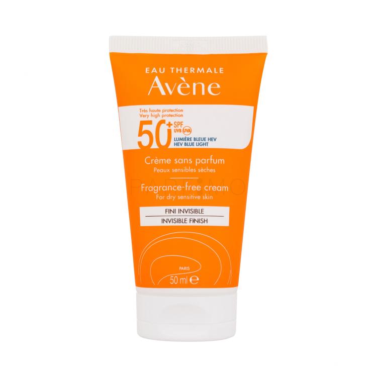 Avene Sun Cream Invisible Finish Fragrance-Free SPF50+ Fényvédő készítmény arcra 50 ml