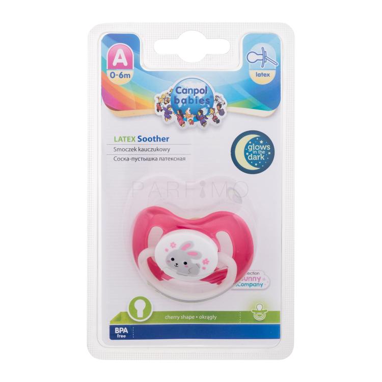 Canpol babies Bunny &amp; Company Latex Soother Pink 0-6m Cumi gyermekeknek 1 db