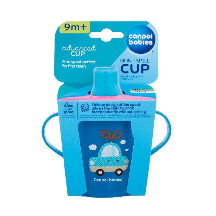 Canpol babies Toys Non-Spill Cup Blue 9m+ Kis bögre gyermekeknek 250 ml