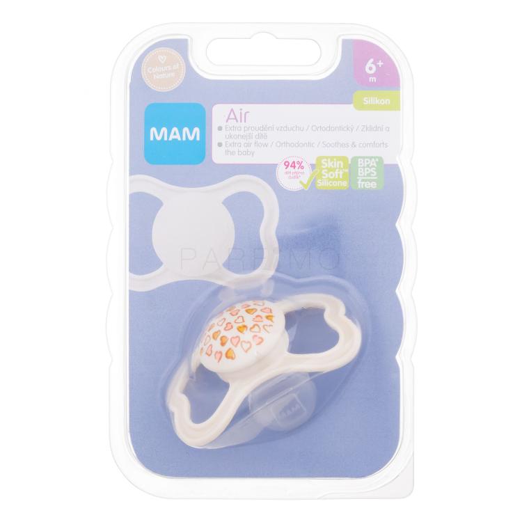 MAM Air Silicone Pacifier 6m+ Hearts Cumi gyermekeknek 1 db