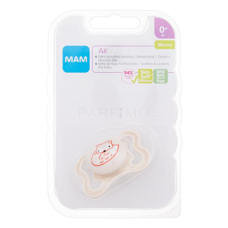 MAM Air Silicone Pacifier 0m+ Fox Cumi gyermekeknek 1 db