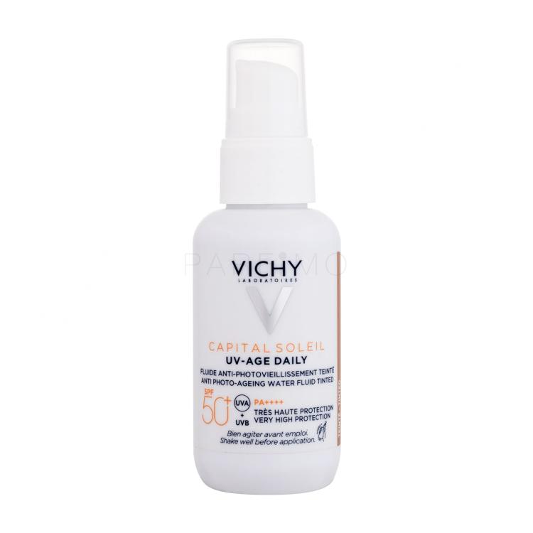 Vichy Capital Soleil UV-Age Daily Anti Photo-Ageing Water Fluid SPF50+ Tinted Fényvédő készítmény arcra nőknek 40 ml