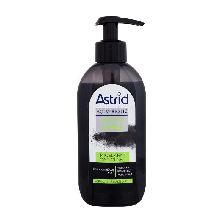 Astrid Aqua Biotic Active Charcoal Micellar Cleansing Gel Arctisztító gél nőknek 200 ml