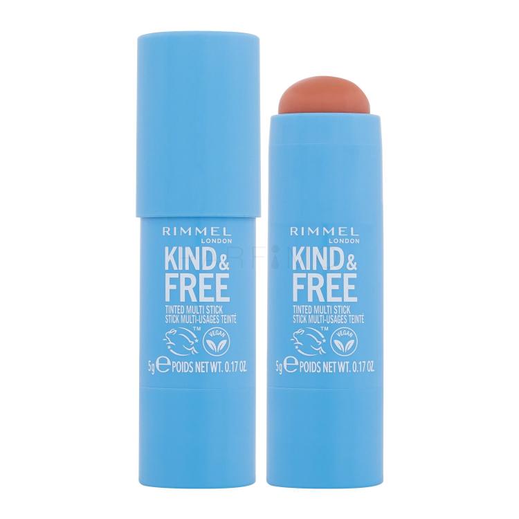 Rimmel London Kind &amp; Free Tinted Multi Stick Pirosító nőknek 5 g Változat 002 Peachy Cheeks