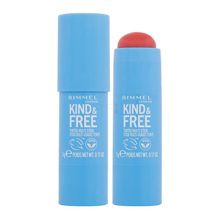 Rimmel London Kind &amp; Free Tinted Multi Stick Pirosító nőknek 5 g Változat 004 Tangerine Dream