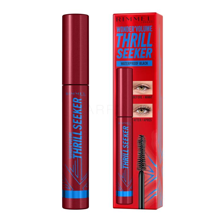 Rimmel London Thrill Seeker Szempillaspirál nőknek 8 ml Változat Waterproof Black