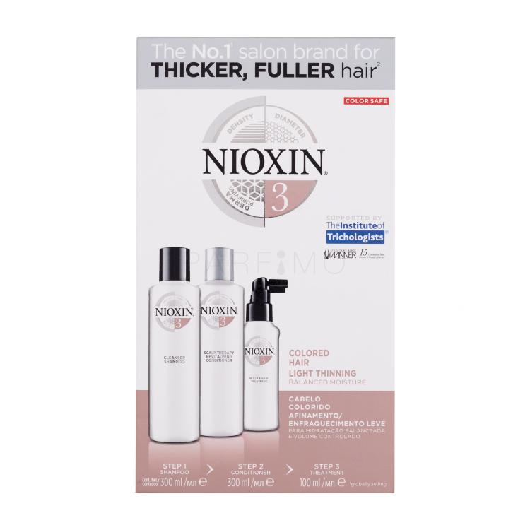 Nioxin System 3 Ajándékcsomagok System 3 Cleanser Shampoo sampon 300 ml + System 3 Revitalising Conditioner hajkondicionáló 300 ml + System 3 Scalp &amp; Hair Treatment hajápoló 100 ml