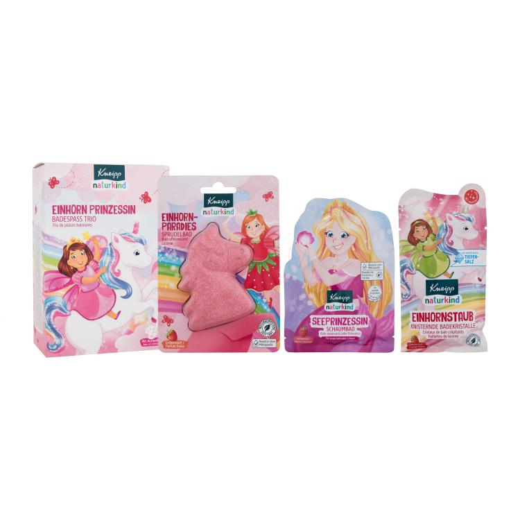 Kneipp Kids Unicorn Princess Ajándékcsomagok Sea Princess fürdőhab 40 ml + Unicorn Dust fürdősó 40 g + Unicorn Paradise fürdőbomba 85 g