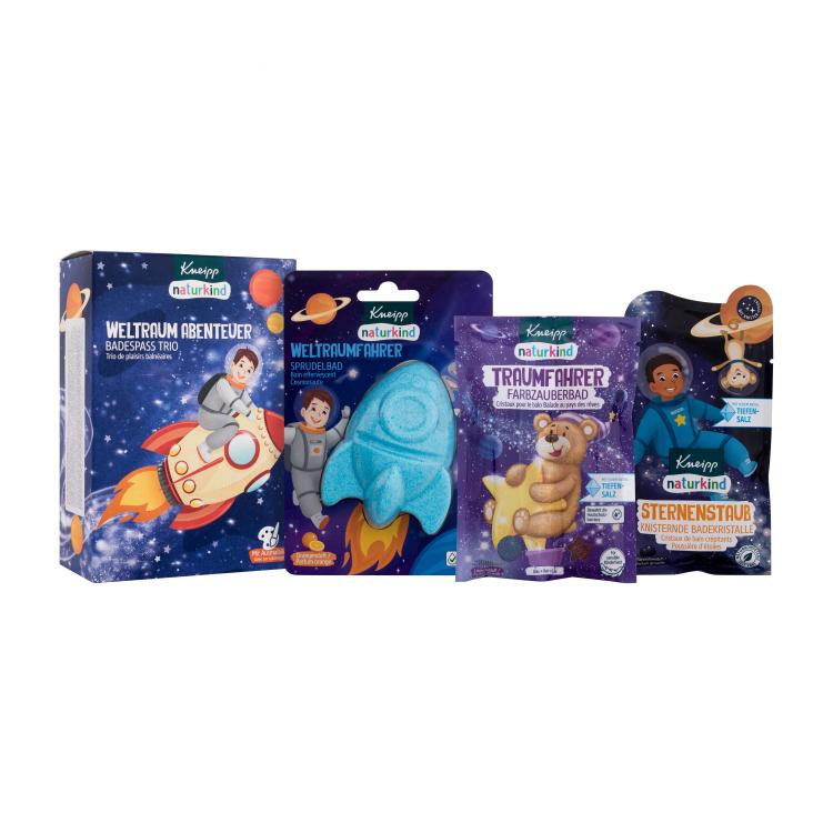 Kneipp Kids Space Adventure Ajándékcsomagok Astronaut fürdőbomba 95 g + Star Dust pattogó fürdőső 60 g + Dream Journey fürdősó 40 g