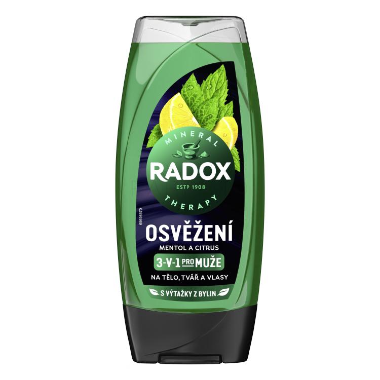 Radox Refreshment Menthol And Citrus 3-in-1 Shower Gel Tusfürdő férfiaknak 225 ml