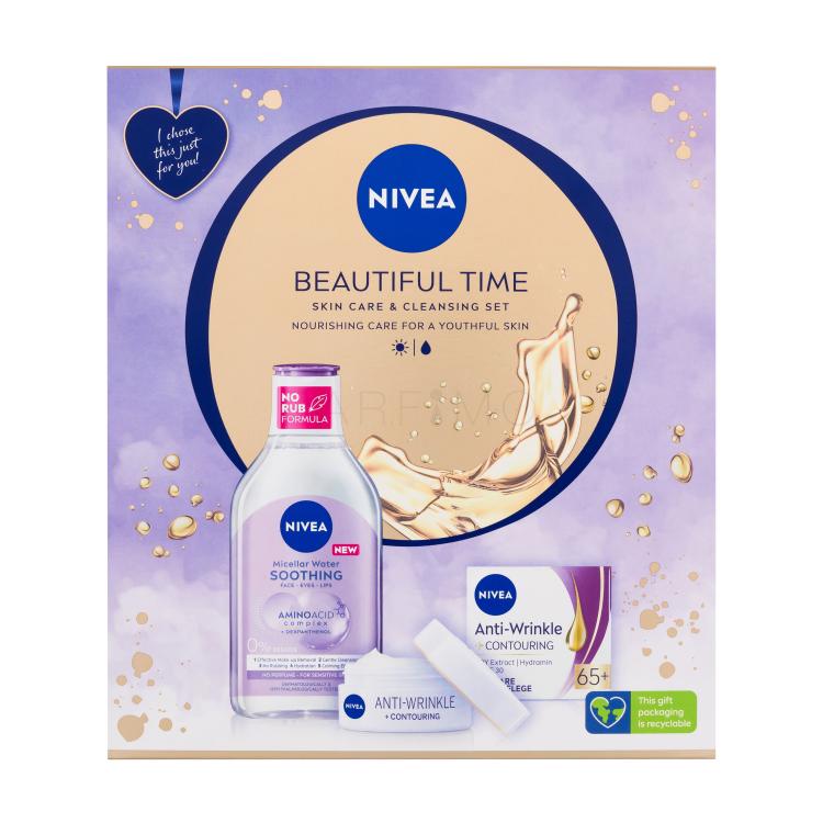 Nivea Beautiful Time Ajándékcsomagok Anti-Wrinkle + Contouring SPF30 nappali arckrém 50 ml + Soothing Micellar Water micellás víz 400 ml