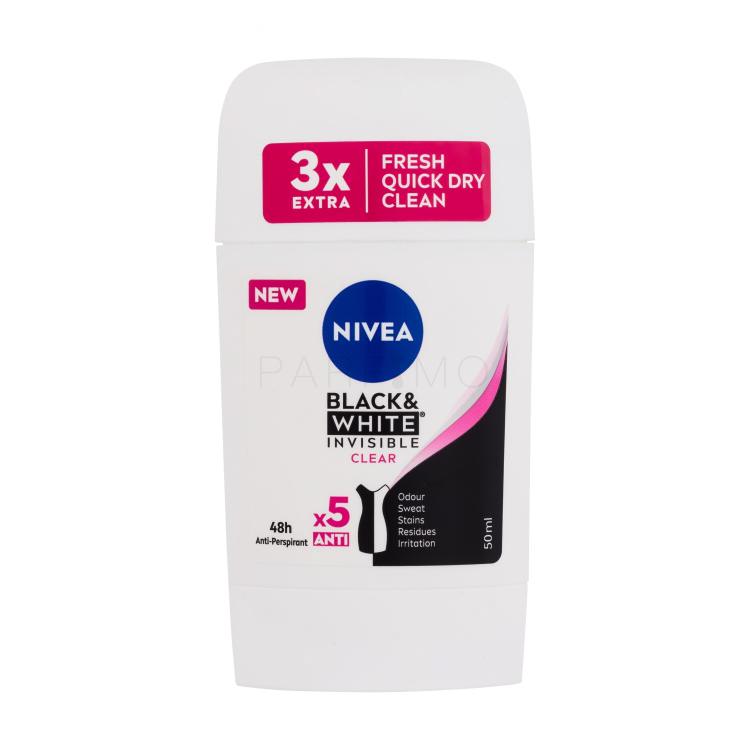 Nivea Black &amp; White Invisible Clear 48h Izzadásgátló nőknek 50 ml