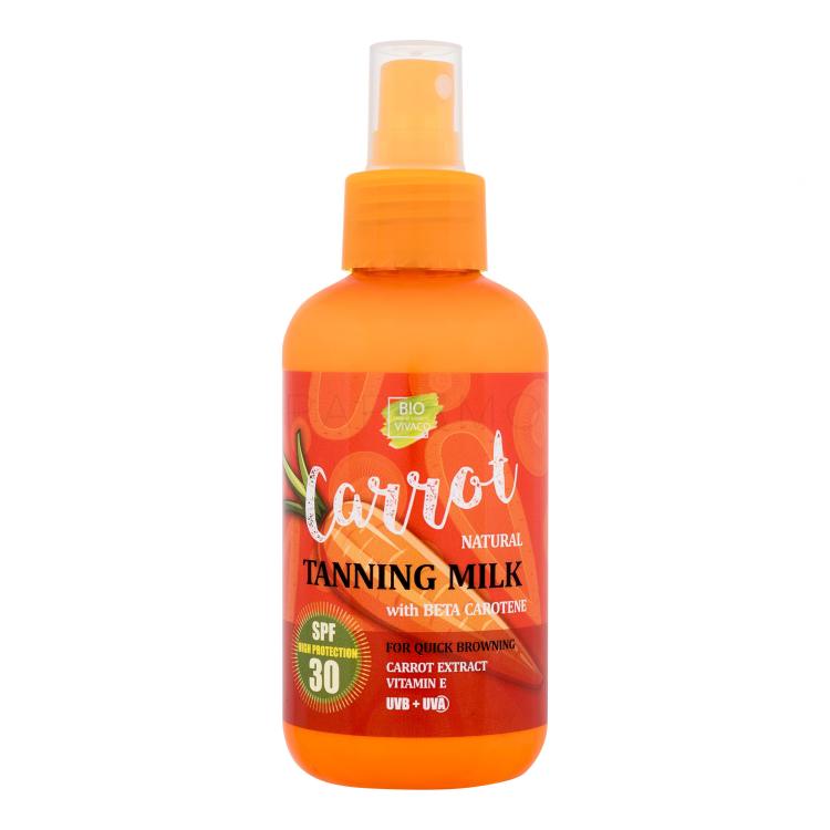 Vivaco Bio Carrot Tanning Milk SPF30 Fényvédő készítmény testre 150 ml