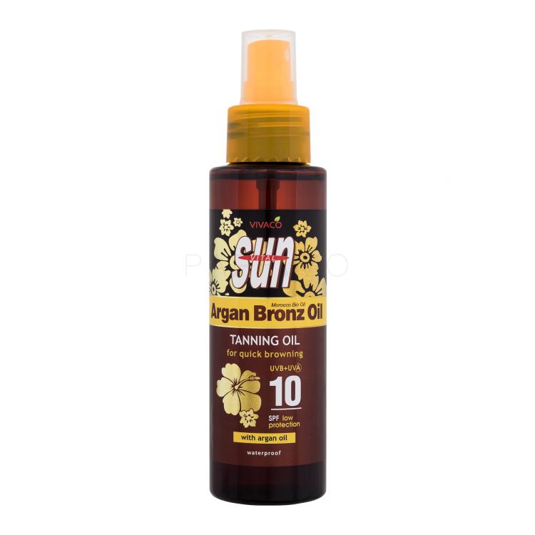 Vivaco Sun Argan Bronz Oil Tanning Oil SPF10 Fényvédő készítmény testre 100 ml