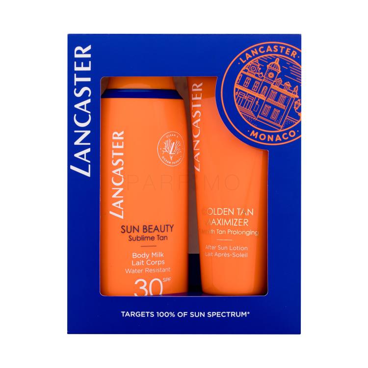 Lancaster Sun Beauty Body Milk SPF30 Ajándékcsomagok Sun Beauty Sublime Tan Body Milk SPF30 naptej 175 ml + Golden Tan Maximizer After Sun Lotion napozás utáni testápoló tej 125 ml