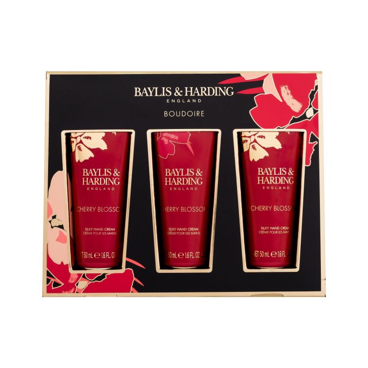 Baylis &amp; Harding Boudoire Cherry Blossom Ajándékcsomagok Boudoire Cherry Blossom Silky Hand Cream kézkrém 3 x 50 ml