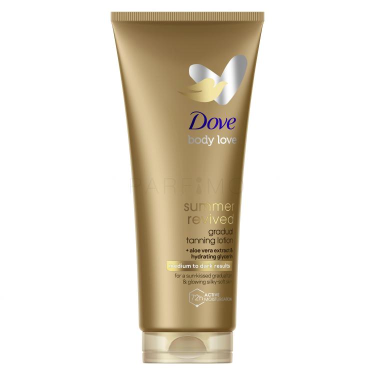 Dove Body Love Summer Revived Gradual Tanning Lotion Önbarnító készítmény nőknek 200 ml Változat Medium to Dark