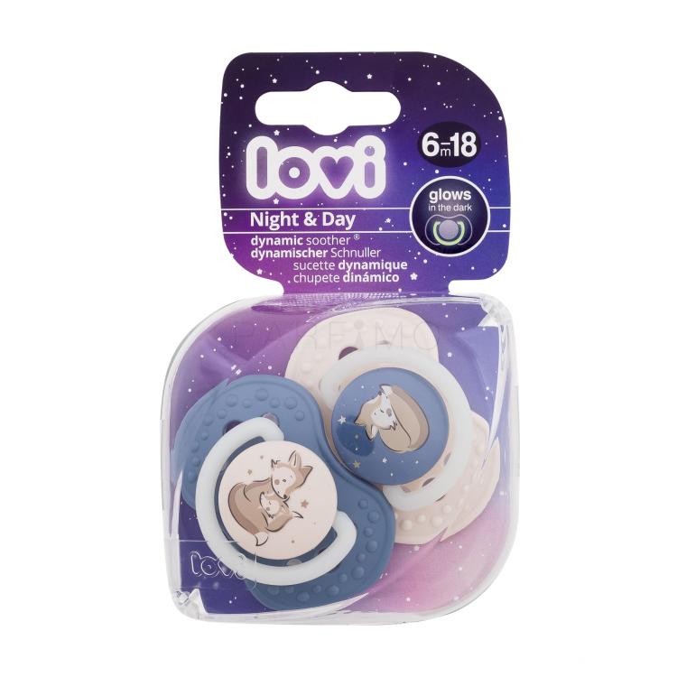 LOVI Night &amp; Day Dynamic Soother Boy 6-18m Cumi gyermekeknek 2 db