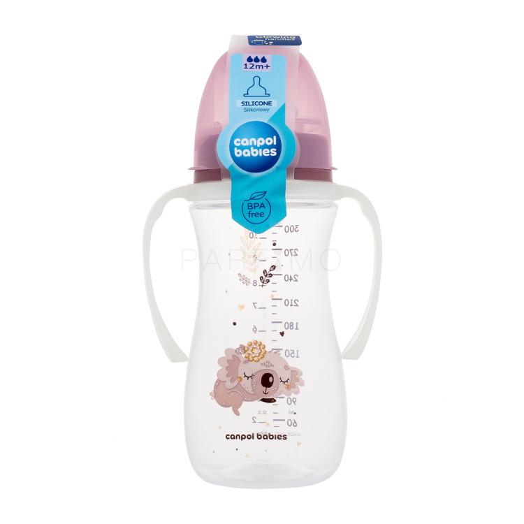 Canpol babies Sleepy Koala Easy Start Anti-Colic Bottle Pink 12m+ Cumisüveg gyermekeknek 300 ml