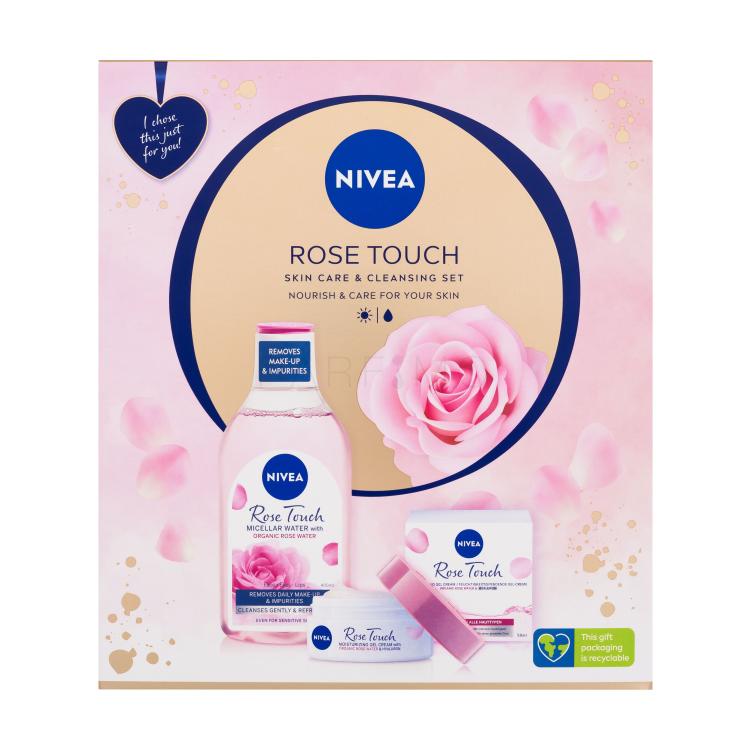 Nivea Rose Touch Ajándékcsomagok Rose Touch micellás víz 400 ml + Rose Touch nappali gélkrém 50 ml sérült doboz