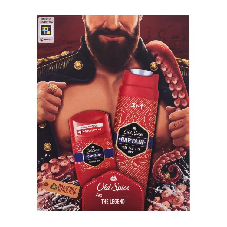 Old Spice Captain Ajándékcsomagok deó stift 50 ml + 3 az 1-ben tusfürdő 250 ml sérült doboz