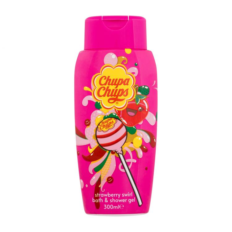 Chupa Chups Bath &amp; Shower Strawberry Swirl Tusfürdő gyermekeknek 300 ml