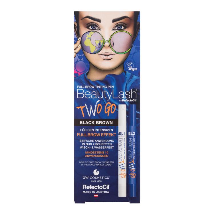 RefectoCil BeautyLash Two Go Tinting Pen Szemöldökfesték nőknek Változat Black Brown Szett