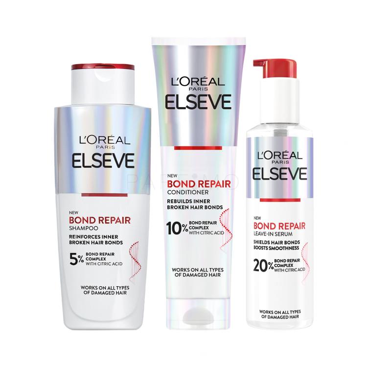 Szett Hajszérum L&#039;Oréal Paris Elseve Bond Repair Leave-In Serum + Sampon L&#039;Oréal Paris Elseve Bond Repair Shampoo + Hajkondicionáló L&#039;Oréal Paris Elseve Bond Repair Conditioner