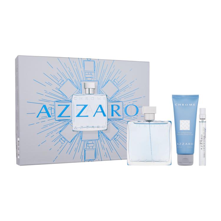 Azzaro Chrome Ajándékcsomagok eau de toilette 100 ml + eau de toilette 10 ml + sampon testre és hajra 75 ml