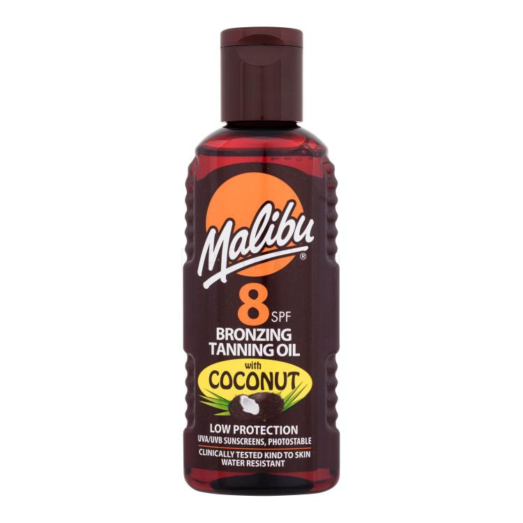 Malibu Bronzing Tanning Oil Coconut SPF8 Fényvédő készítmény testre nőknek 100 ml