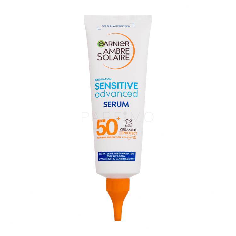 Garnier Ambre Solaire Sensitive Advanced Serum SPF50+ Fényvédő készítmény testre 125 ml sérült doboz