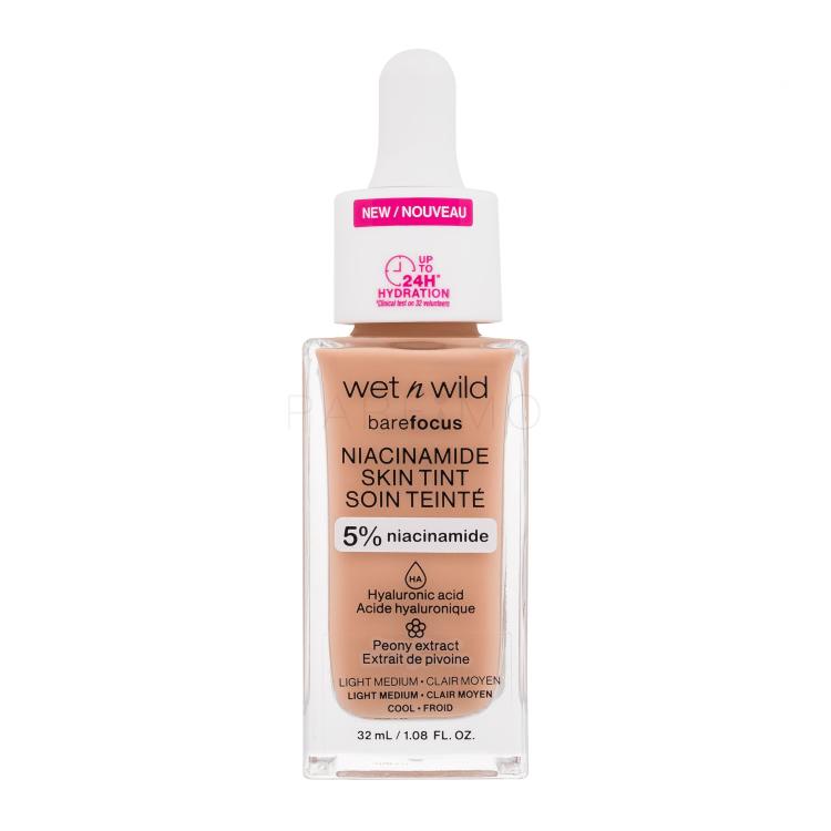 Wet n Wild Bare Focus Niacinamide Skin Tint Alapozó nőknek 32 ml Változat Light Medium