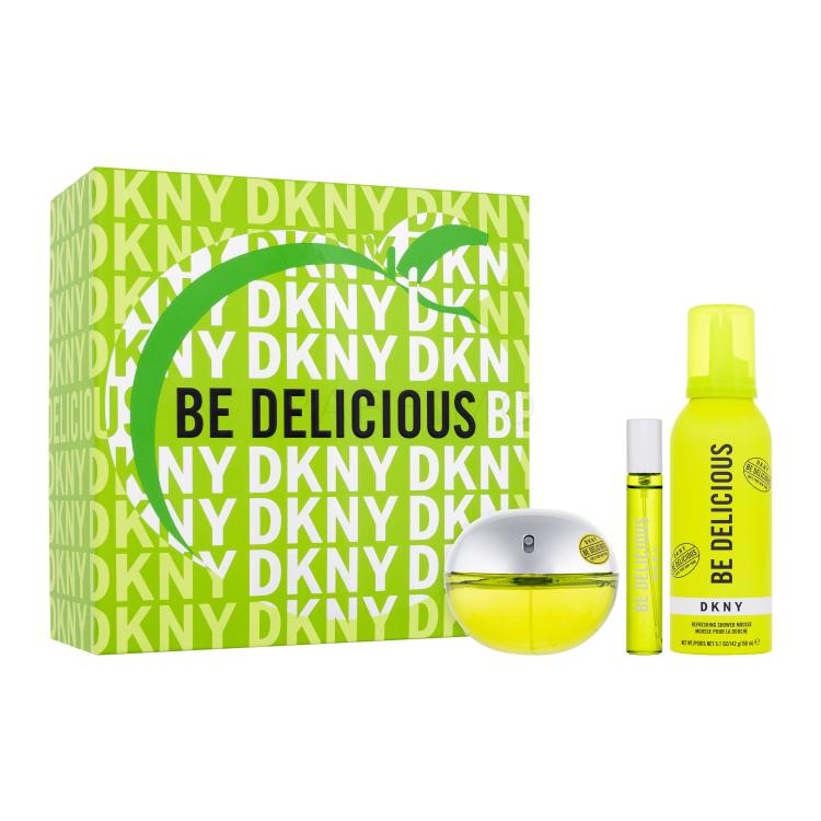 DKNY DKNY Be Delicious Ajándékcsomagok eau de parfum 100 ml + eau de parfum 15 ml + habzó tusfürdő 150 ml