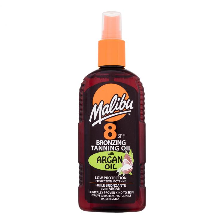 Malibu Bronzing Tanning Oil Argan Oil SPF8 Fényvédő készítmény testre nőknek 200 ml