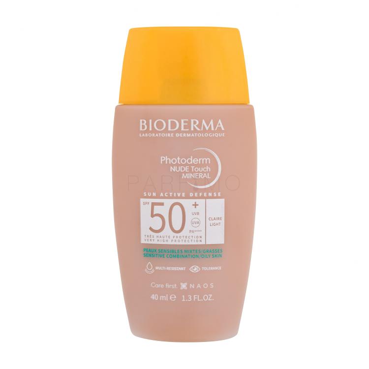 BIODERMA Photoderm Nude Touch Mineral SPF50+ Fényvédő készítmény arcra 40 ml Változat Light