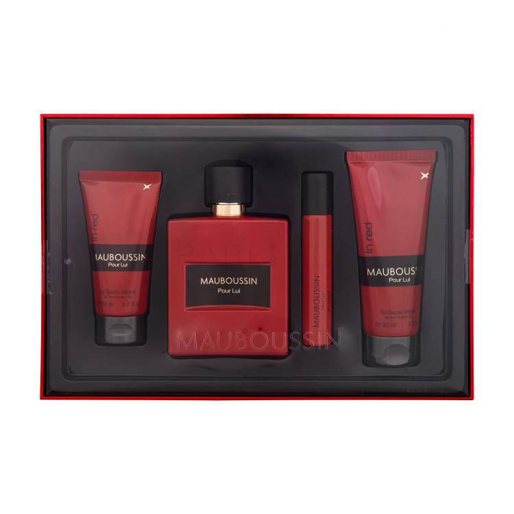 Mauboussin Pour Lui In Red Ajándékcsomagok eau de parfum 100 ml + tusfürdő 90 ml + eau de parfum 20 ml + tusfürdő 50 ml