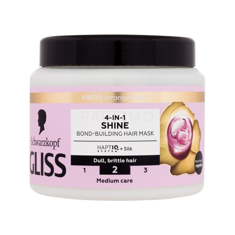 Schwarzkopf Gliss Shine 4-in-1 Hair Mask Hajpakolás nőknek 400 ml