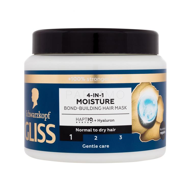 Schwarzkopf Gliss Moisture 4-in-1 Hair Mask Hajpakolás nőknek 400 ml