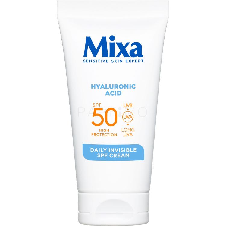 Mixa Hyaluronic Acid Daily Invisible SPF Cream SPF50 Nappali arckrém nőknek 50 ml