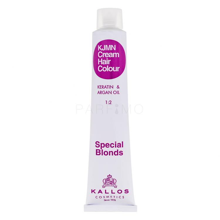 Kallos Cosmetics KJMN Cream Hair Colour Keratin &amp; Argan Oil Special Blonds Hajfesték nőknek 100 ml Változat 12.8 Special Ultra Pearl Blond