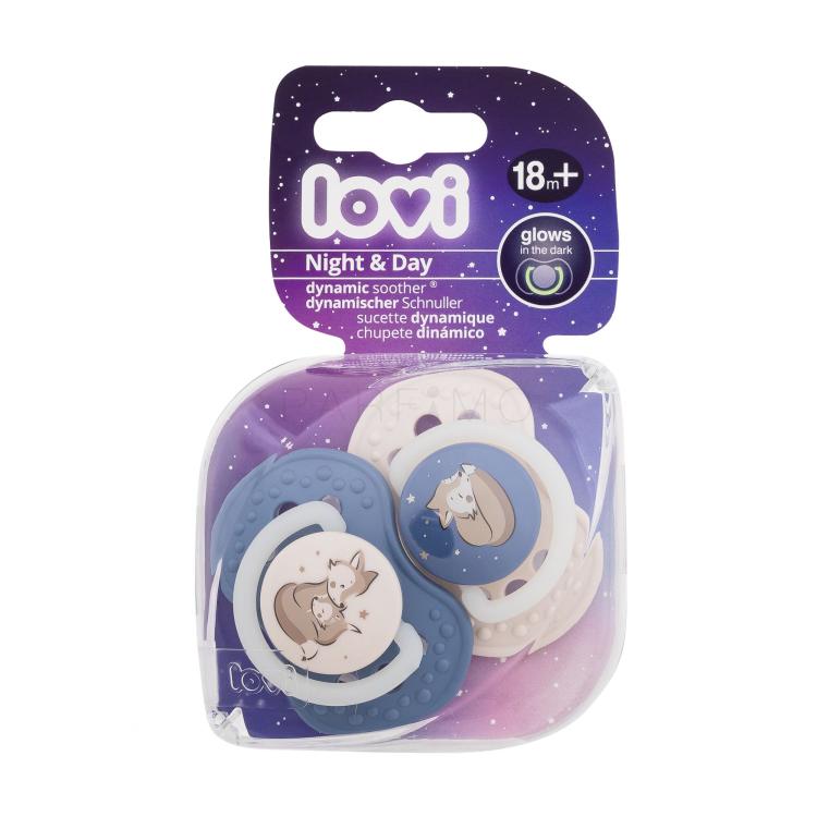 LOVI Night &amp; Day Dynamic Soother Boy 18m+ Cumi gyermekeknek 2 db sérült csomagolás