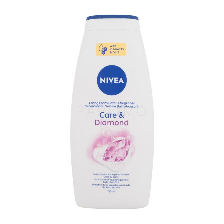 Nivea Care &amp; Diamond Caring Foam Bath Fürdőhab nőknek 750 ml