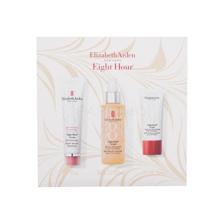 Elizabeth Arden Eight Hour Cream Holiday Miracle Ajándékcsomagok Eight Hour Cream All-Over Miracle Oil arc-, test- és hajolaj 100 ml + Eight Hour Cream Skin Protectant arc- és testbalzsam 50 ml + Eight Hour Cream Intensive Moisturizing Hand Treatment kézkrém 30 ml sérült doboz