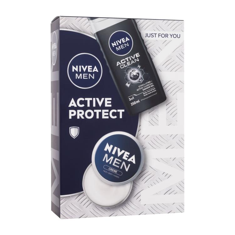 Nivea Men Active Protect Ajándékcsomagok Men Creme krém arcra, testre, kézre 75 ml + Men Active Clean tusfürdő 250 ml