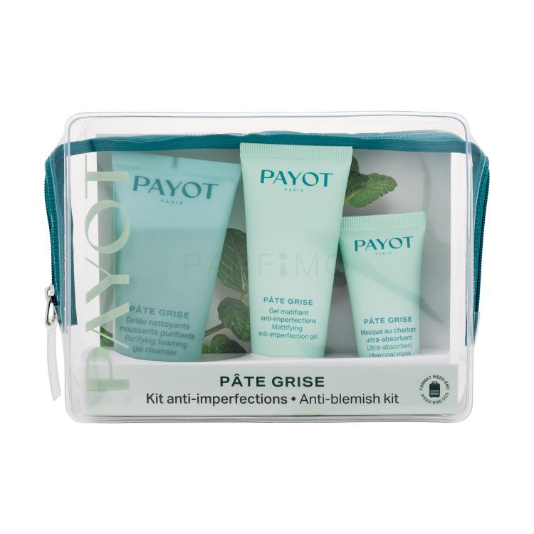 PAYOT Pâte Grise Anti Blemish Kit Ajándékcsomagok arctisztító gél 50 ml + arclemosó gél 30 ml + arcpakolás 15 ml + kis táska