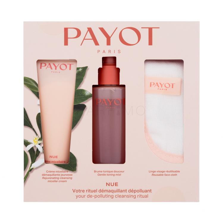 PAYOT Nue De-Polluting Cleansing Ritual Ajándékcsomagok micellás arctisztító krém 75 ml + arctonik spray 100 ml + sminklemosó textil