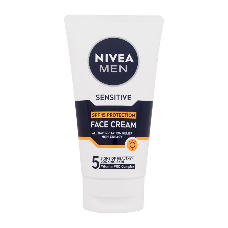 Nivea Men Sensitive Face Cream SPF15 Nappali arckrém férfiaknak 75 ml