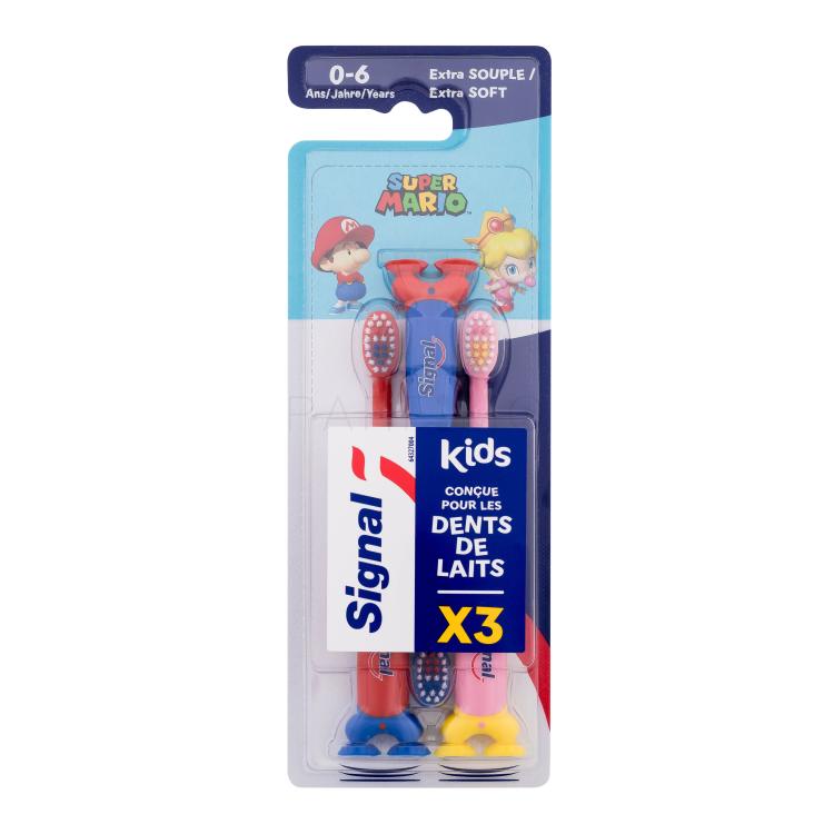 Signal Kids Super Mario Extra Soft Toothbrush Fogkefe gyermekeknek Szett